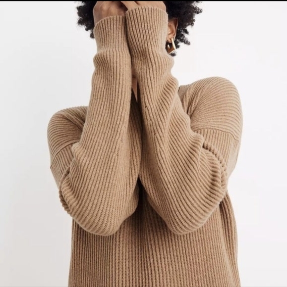 Madewell Tan V Neck Sweater Dress Size Medium - Picture 3 of 7